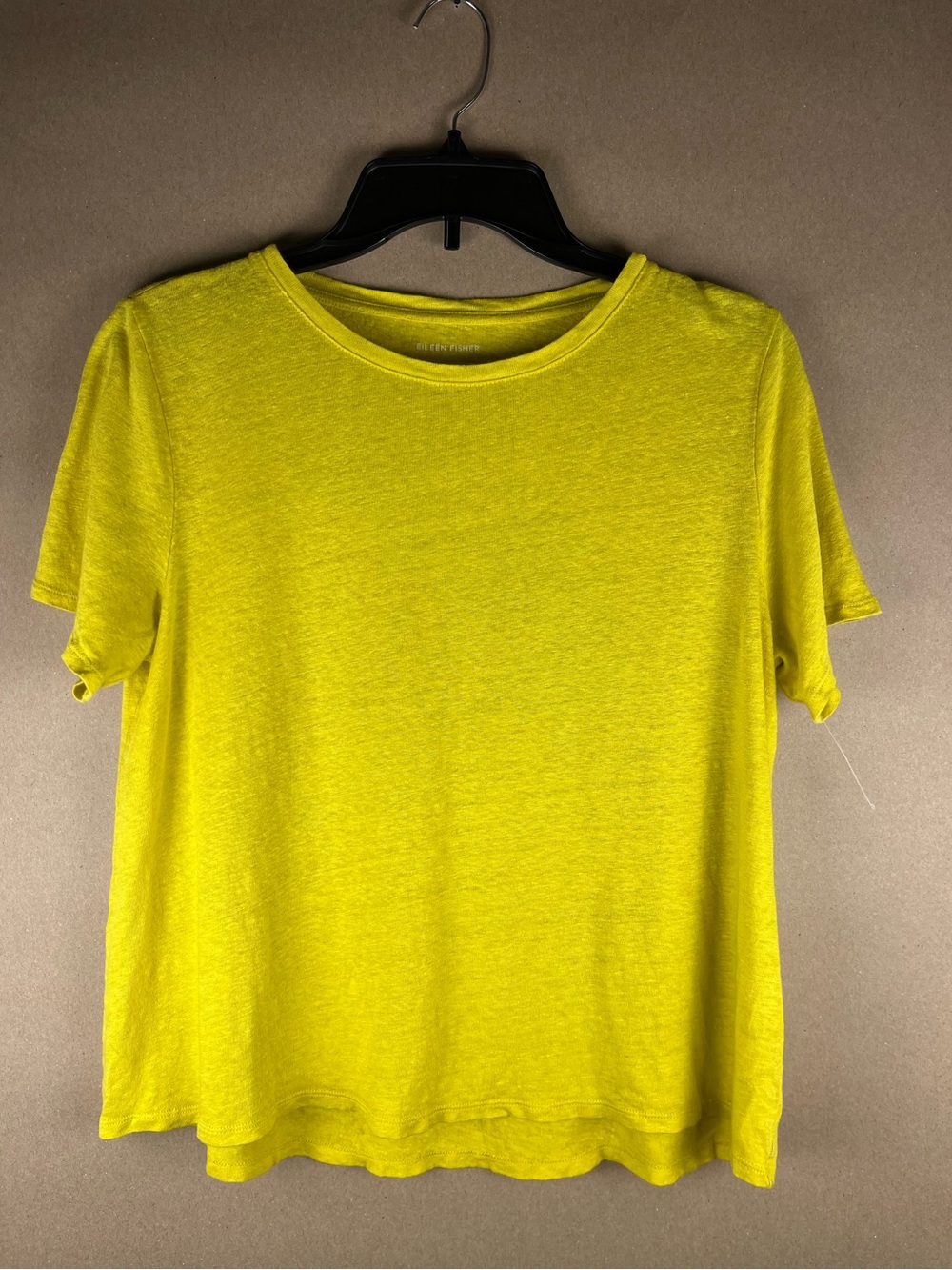 Eileen Fisher Bright Yellow Short Sleeve Crew Neck Tee